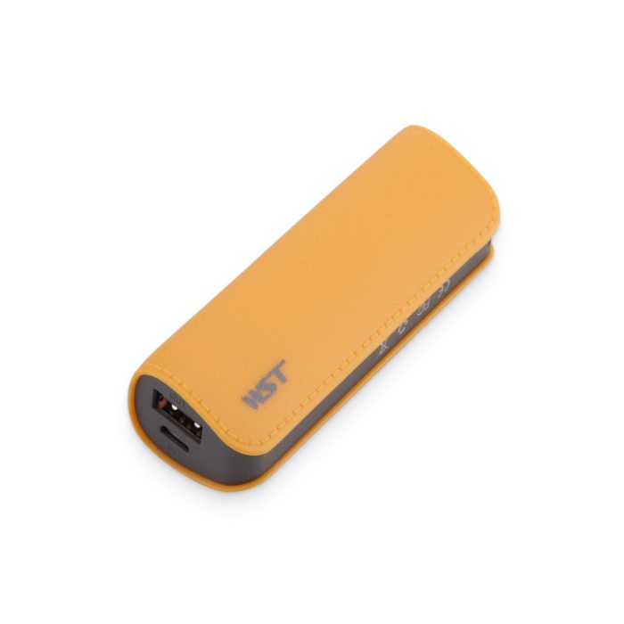 Yellow Leather-Surface 2600mAh Power Bank - Image 2